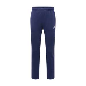 Nike Sportswear Nohavice 'CLUB FLEECE'  námornícka modrá / biela