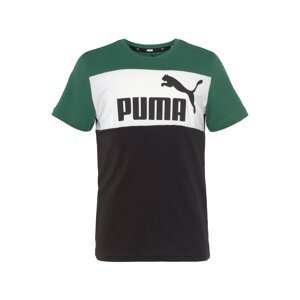 PUMA Tričko 'Essentials+'  zelená / čierna / biela