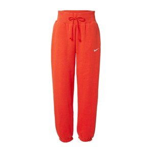 Nike Sportswear Nohavice 'Phoenix Fleece'  jasne červená / biela