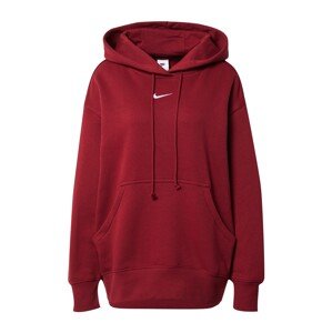 Nike Sportswear Mikina 'Phoenix Fleece'  karmínovo červená / biela