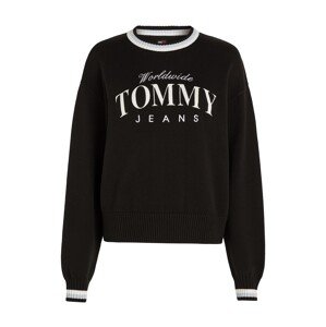 Tommy Jeans Sveter 'Varsity'  svetlomodrá / čierna / biela