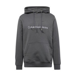 Calvin Klein Jeans Mikina 'Essentials'  striebornosivá / čierna / biela
