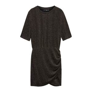 MANGO Pletené šaty 'Xlurin'  bronzová / čierna