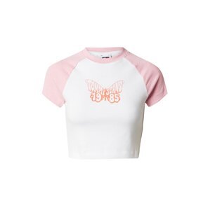 Tommy Jeans Tričko  pastelovo oranžová / ružová / biela