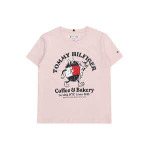 TOMMY HILFIGER Tričko  ružová / červená / čierna / biela