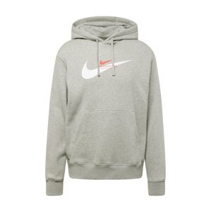 Nike Sportswear Mikina  sivá melírovaná / tmavooranžová / biela