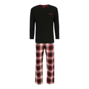 HUGO Red Dlhé pyžamo  červená / čierna / biela