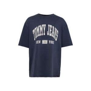 Tommy Jeans Tričko 'VARSITY'  tmavomodrá / biela