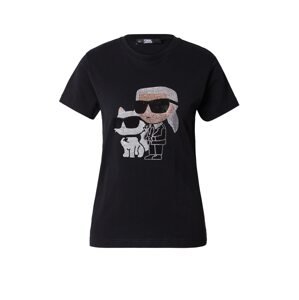 Karl Lagerfeld Tričko 'Ikonik 2.0'  béžová / čierna / strieborná / biela