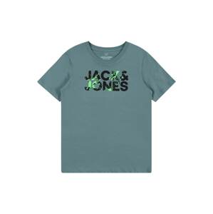 Jack & Jones Junior Tričko 'COMMERCIAL'  modrozelená / svetlozelená / čierna