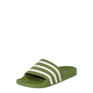 ADIDAS ORIGINALS Plážové / kúpacie topánky 'Adilette'  olivová / biela