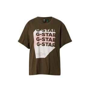 G-Star RAW Tričko 'Graphic 1'  kaki / ružová / biela