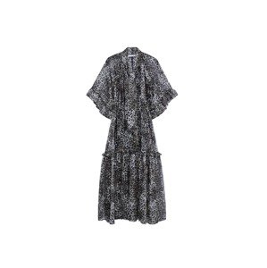 MANGO Košeľové šaty 'LEONE'  svetlosivá / čierna