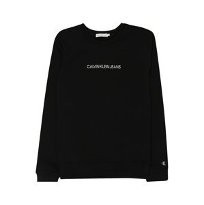 Calvin Klein Jeans Mikina 'EMBROIDERED'  čierna / biela