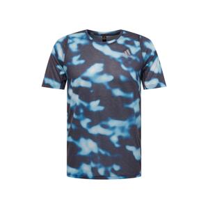 ADIDAS SPORTSWEAR Funkčné tričko 'Run Icons 3-Bar Allover Print'  modrá / čierna / biela