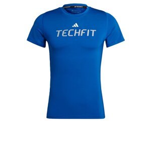 ADIDAS PERFORMANCE Funkčné tričko 'Techfit Graphic'  modrá / sivá / biela