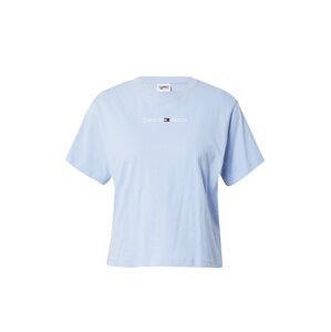 Tommy Jeans Tričko 'Serif Linear'  námornícka modrá / svetlomodrá / ohnivo červená / biela