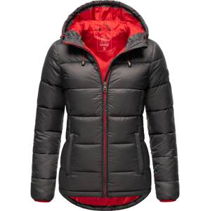 MARIKOO Zimná bunda 'Leandraa'  antracitová / červená / čierna