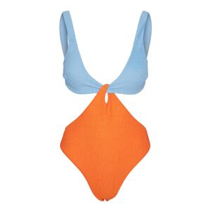 VERO MODA Jednodielne plavky 'Sweta'  svetlomodrá / oranžová