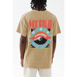 BDG Urban Outfitters Tričko 'Fuji Heart'  svetlomodrá / hnedá / červená / biela