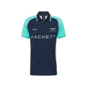 Hackett London Tričko  námornícka modrá / tyrkysová / strieborná / šedobiela