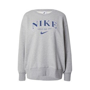 Nike Sportswear Mikina  námornícka modrá / sivá melírovaná / biela