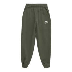 Nike Sportswear Nohavice 'Club Fleece'  kaki / biela