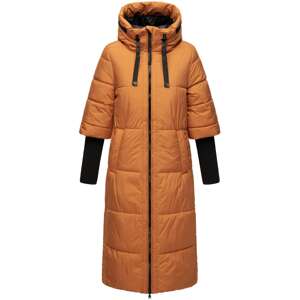 NAVAHOO Zimný kabát 'Ciao Miau XIV'  pastelovo oranžová / čierna