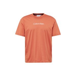 Calvin Klein Tričko  hrdzavo červená / biela