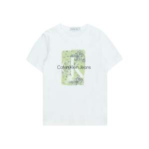 Calvin Klein Jeans Tričko 'SECOND SKIN'  svetlozelená / čierna / biela