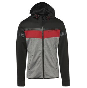 KOROSHI Prechodná bunda  sivobéžová / červená / čierna