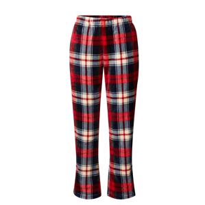 ETAM Pyžamové nohavice 'EDA'  krémová / tmavomodrá / svetlozelená / ohnivo červená