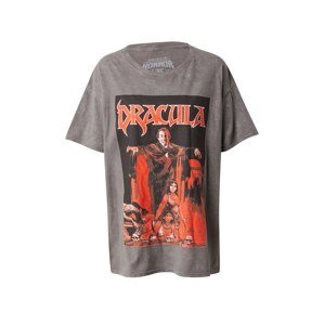 Nasty Gal Tričko 'Dracula'  antracitová / oranžová / čierna