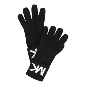 MICHAEL Michael Kors Prstové rukavice 'TURN BACK'  čierna / biela