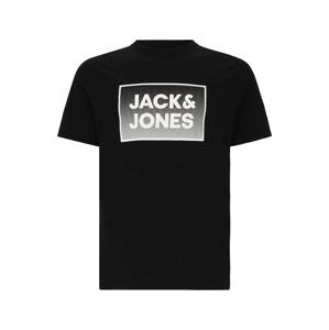 JACK & JONES Tričko 'STEEL'  sivá / čierna / biela