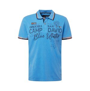 CAMP DAVID Tričko  nebesky modrá / oranžová / čierna