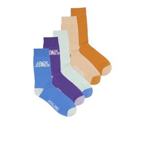 JACK & JONES Ponožky 'KONGA'  kráľovská modrá / pastelovo modrá / tmavofialová / oranžová / marhuľová