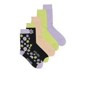 JACK & JONES Ponožky 'FLAW'  krémová / jablková / levanduľová / čierna / biela