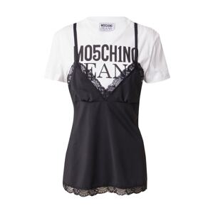 Moschino Jeans Tričko  čierna / biela