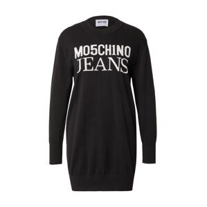 Moschino Jeans Pletené šaty  čierna / biela