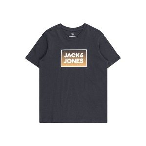 Jack & Jones Junior Tričko 'STEEL'  námornícka modrá / svetlooranžová / biela
