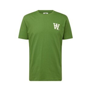 WOOD WOOD Tričko 'Ace AA'  trávovo zelená / biela