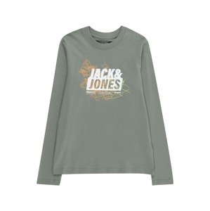 Jack & Jones Junior Tričko 'MAP'  olivová / oranžová / biela