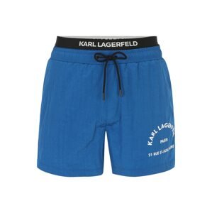 Karl Lagerfeld Plavecké šortky  modrá / čierna / biela