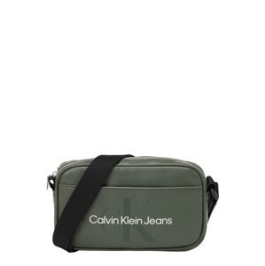 Calvin Klein Jeans Taška cez rameno  tmavozelená / čierna / biela