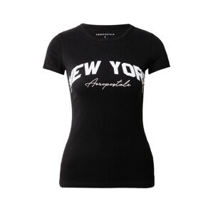 AÉROPOSTALE Tričko 'NEW YORK'  čierna / biela