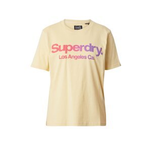 Superdry Tričko  svetložltá / fialová / svetloružová