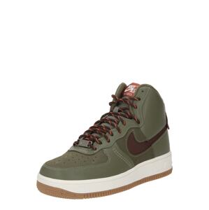 Nike Sportswear Nízke tenisky 'Air Force 1'  čokoládová / olivová / hrdzavo červená / biela