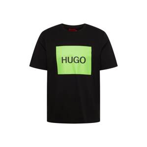 HUGO Tričko 'Dulive222'  neónovo zelená / čierna