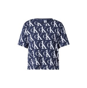 Calvin Klein Underwear Tričká na spanie  námornícka modrá / biela